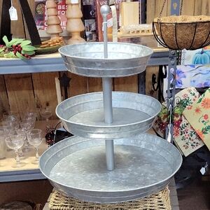 Galvanized Metal 3-Tier Organizer
